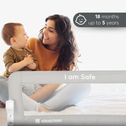 Kikkaboo I am Safe Embedded Bed Rail 120cm Grey Age- 18 Months up to 5 Years