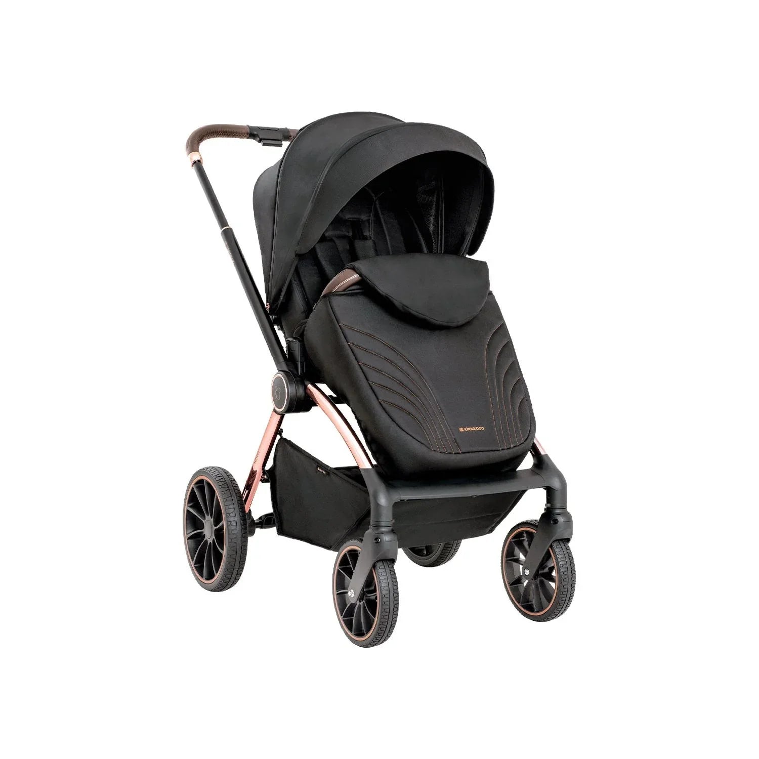 Kikkaboo Kara 2-In-1 Travel System Stroller with Carrycot 2024 Black Age-Newborn & Above (Holds upto 22 Kg)