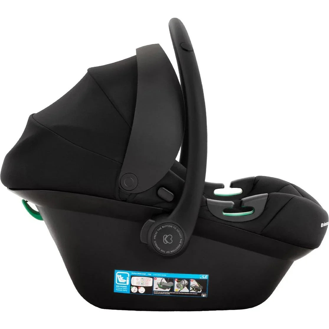 Kikkaboo Kara I-Prime I-Size Carseat Carrier (40-87 Cm) Group 0+ Black Age- Newborn & Above