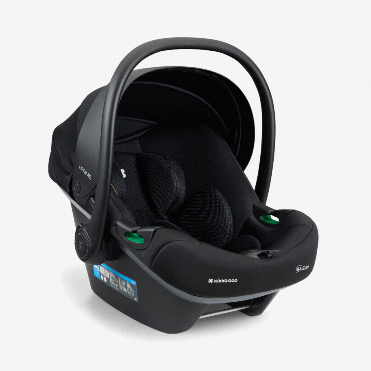Kikkaboo Kara I-Prime I-Size Carseat Carrier (40-87 Cm) Group 0+ Black Age- Newborn & Above