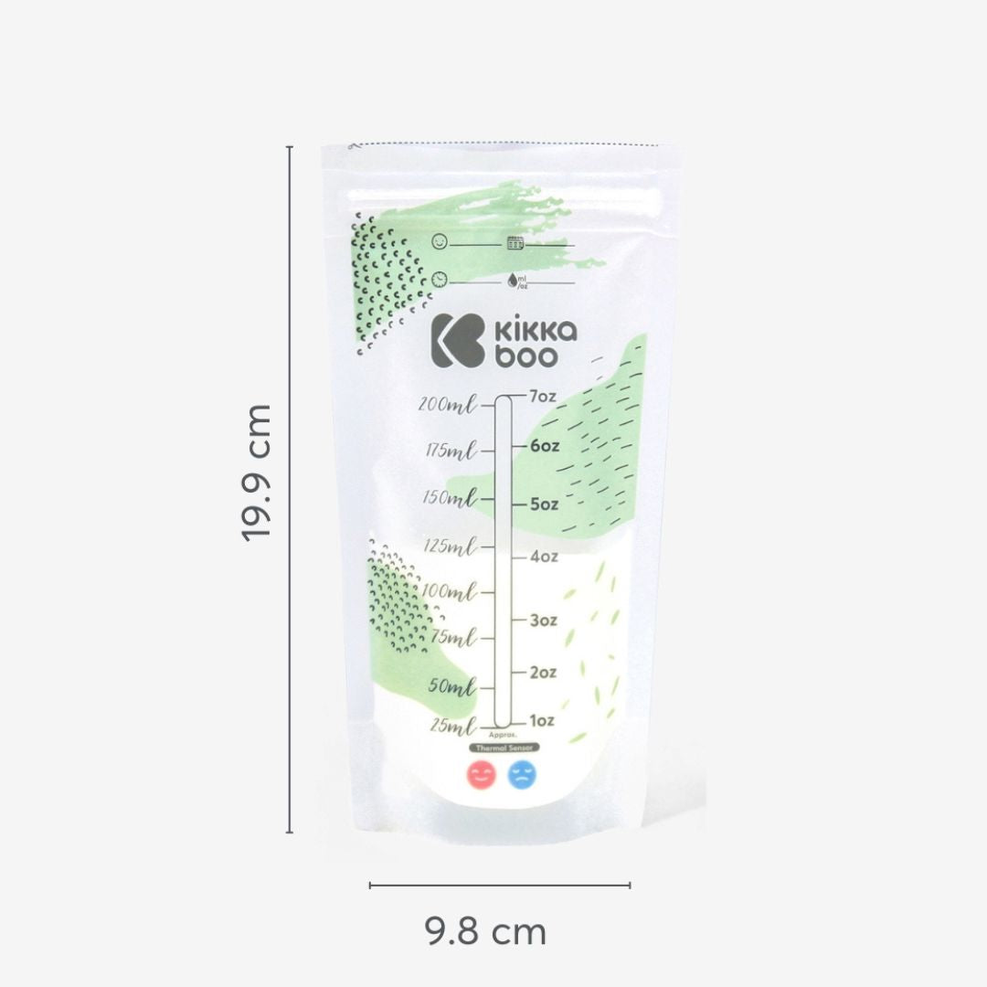 Kikkaboo Lactty Milk Storage Bags with Temperature Sensor 25 Pieces Age- Newborn & Above