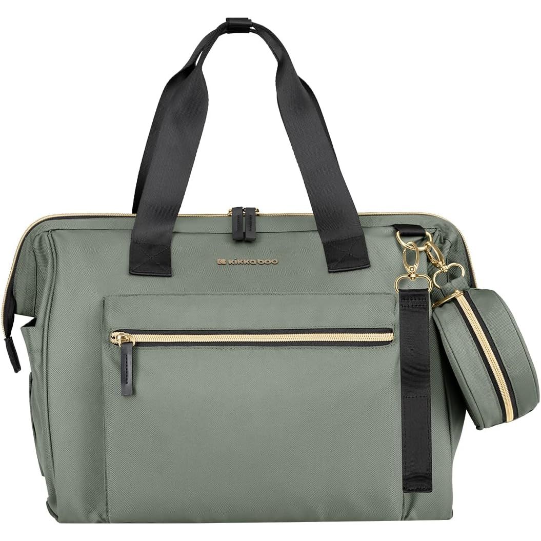 Kikkaboo Maxi 2025 Mama Tote Diaper Changing Bag Army Green with Gold Trims  for Mumz