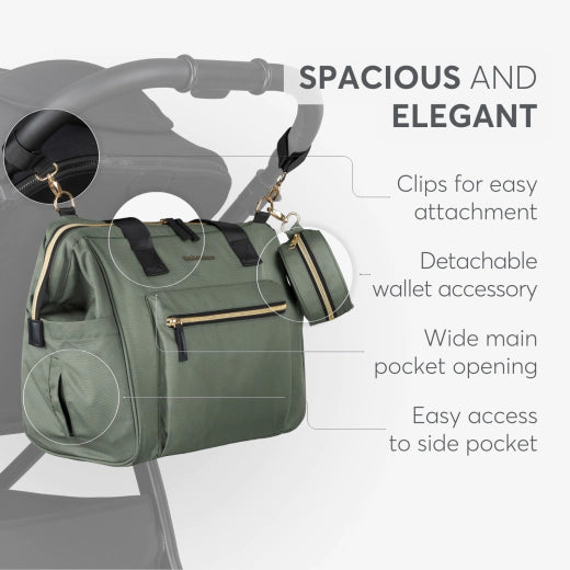 Kikkaboo Maxi 2025 Mama Tote Diaper Changing Bag Army Green with Gold Trims  for Mumz