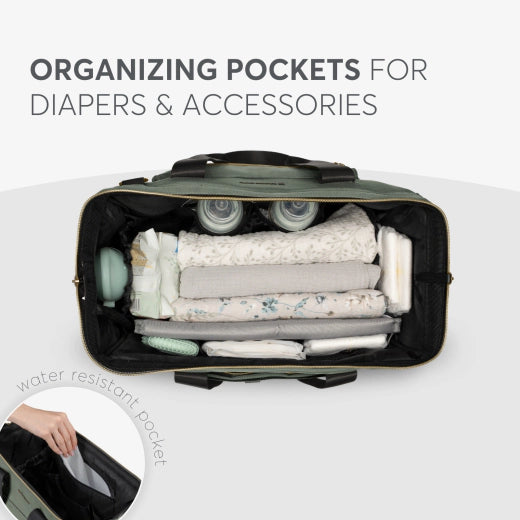 Kikkaboo Maxi 2025 Mama Tote Diaper Changing Bag Army Green with Gold Trims  for Mumz