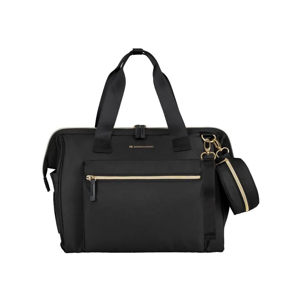 Kikkaboo Maxi 2025 Mama Tote Diaper Changing Bag Black with Gold Trims  for Mumz