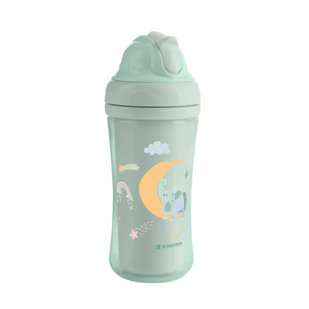 Kikkaboo Moony Me PP Sipper Cup with Silicone Straw 220ml Mint Age- 6 Months & Above