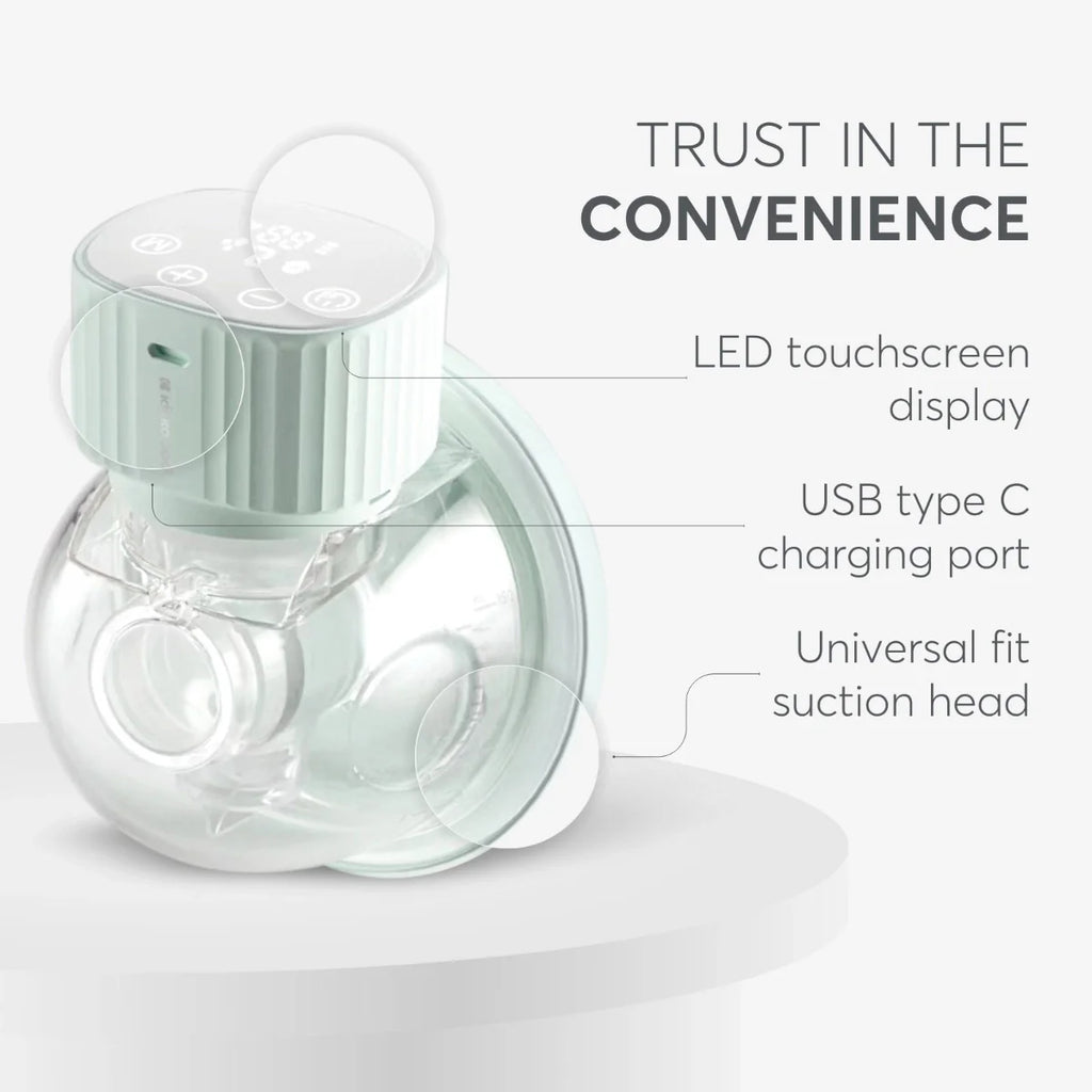 Kikkaboo Noa Wearable Electric Breast Pump for Mumz Mint Green 