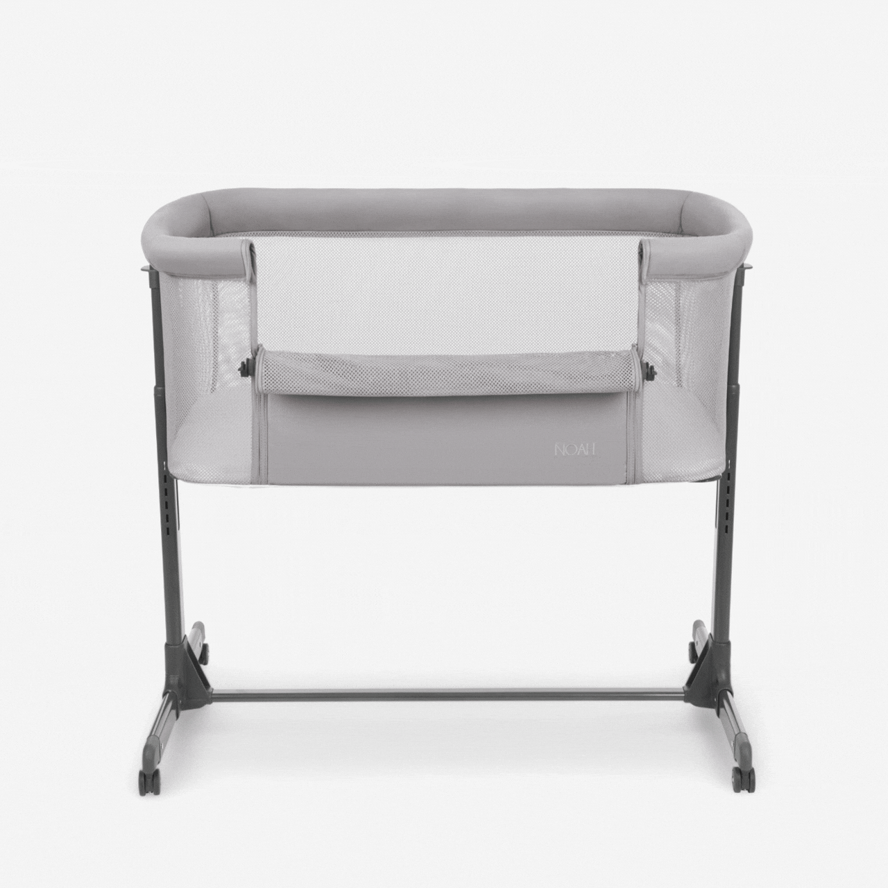Kikkaboo Noah Bedside Crib Light Grey Age- Newborn to 6 Months