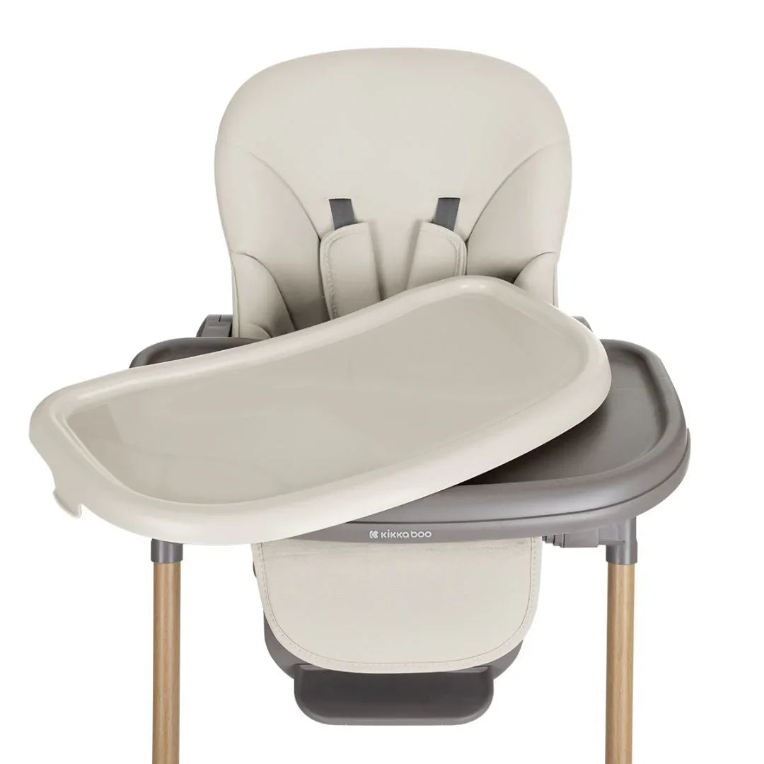 Kikkaboo Olive Kids Highchair  with Double Tray Beige  Age- 6 Months upto 3 Years ( Holds Upto 15 Kg)