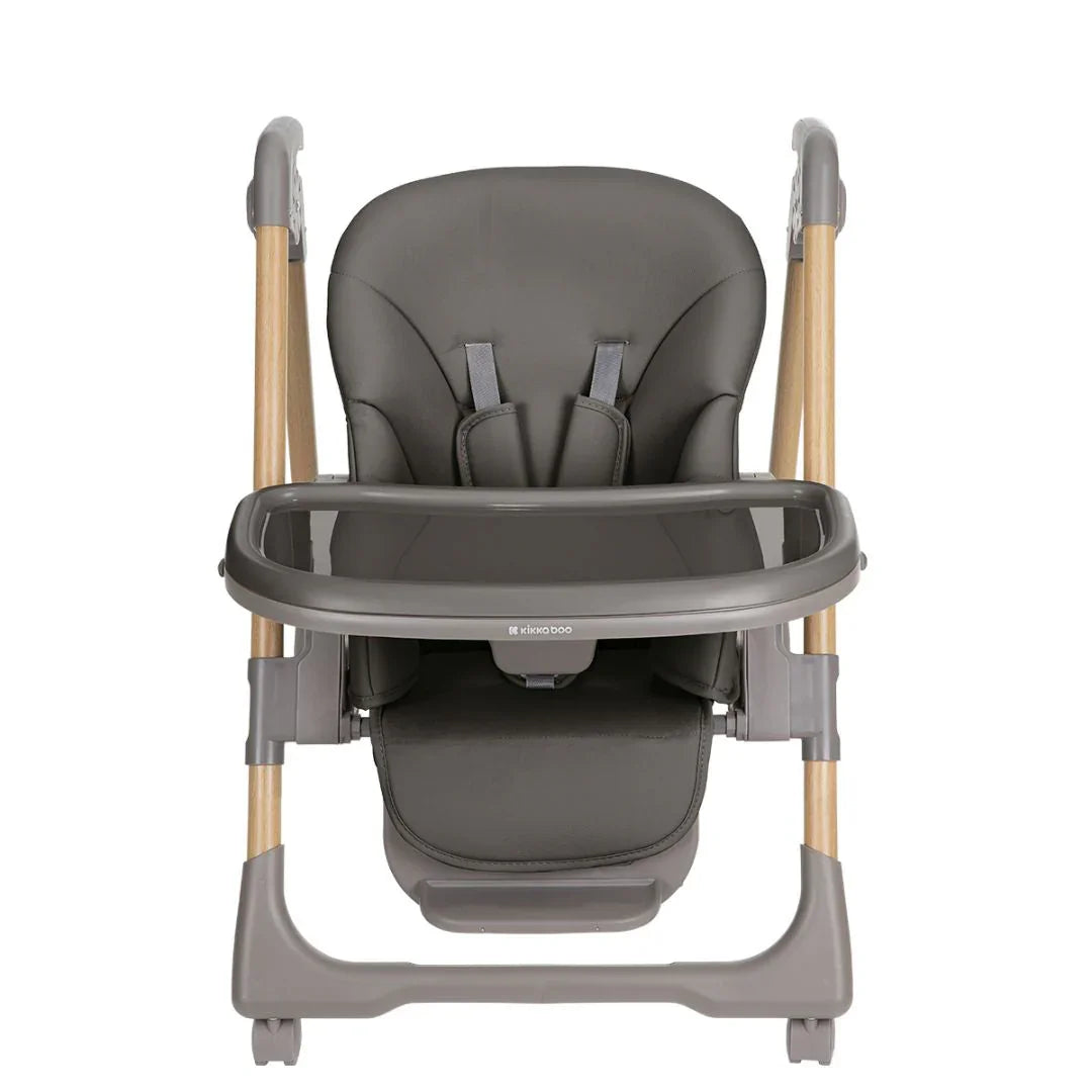 Kikkaboo Olive Kids Highchair with Double Tray Dark Grey Age- 6 Months upto 3 Years ( Holds Upto 15 Kg)