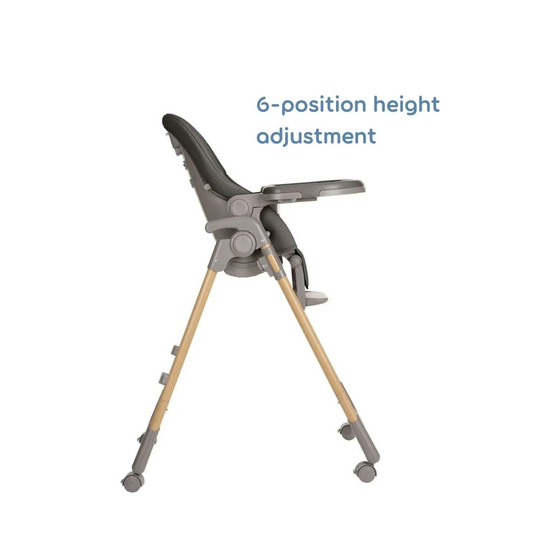 Kikkaboo Olive Kids Highchair with Double Tray Dark Grey Age- 6 Months upto 3 Years ( Holds Upto 15 Kg)