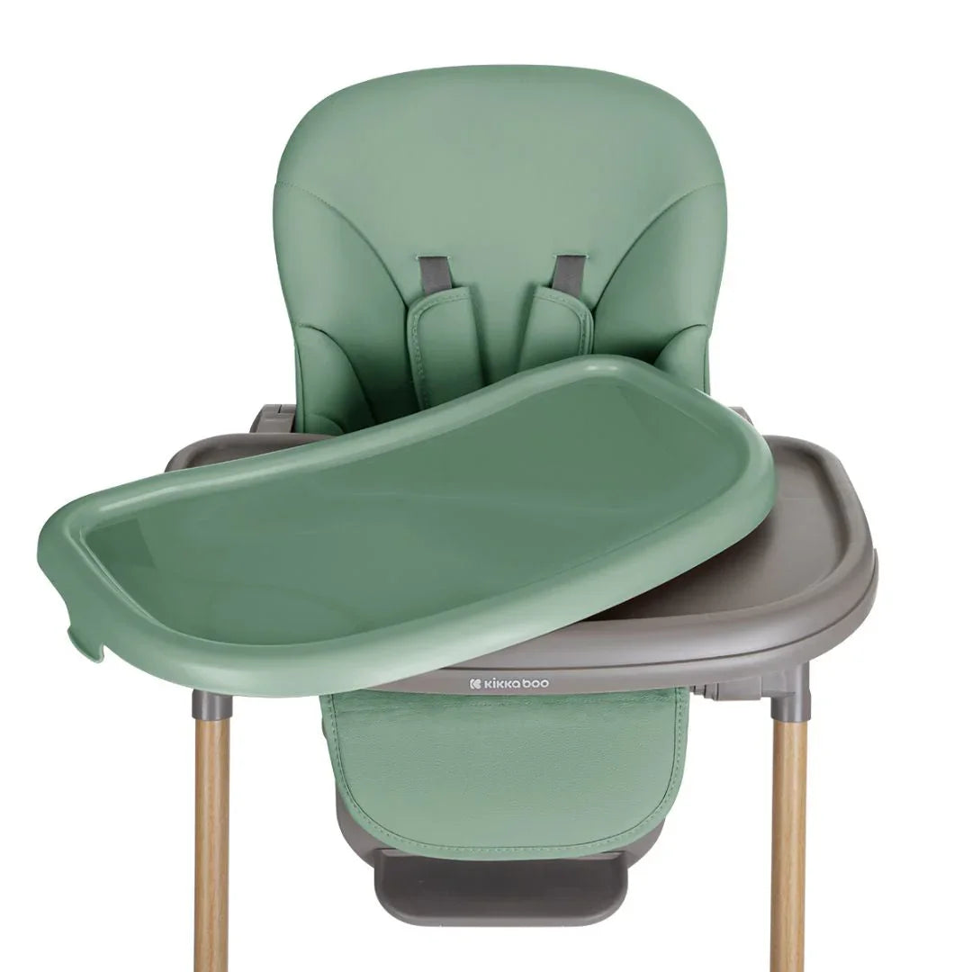 Kikkaboo Olive Kids Highchair  with Double Tray  Mint Green  Age- 6 Months upto 3 Years (Holds Upto 15 Kg)