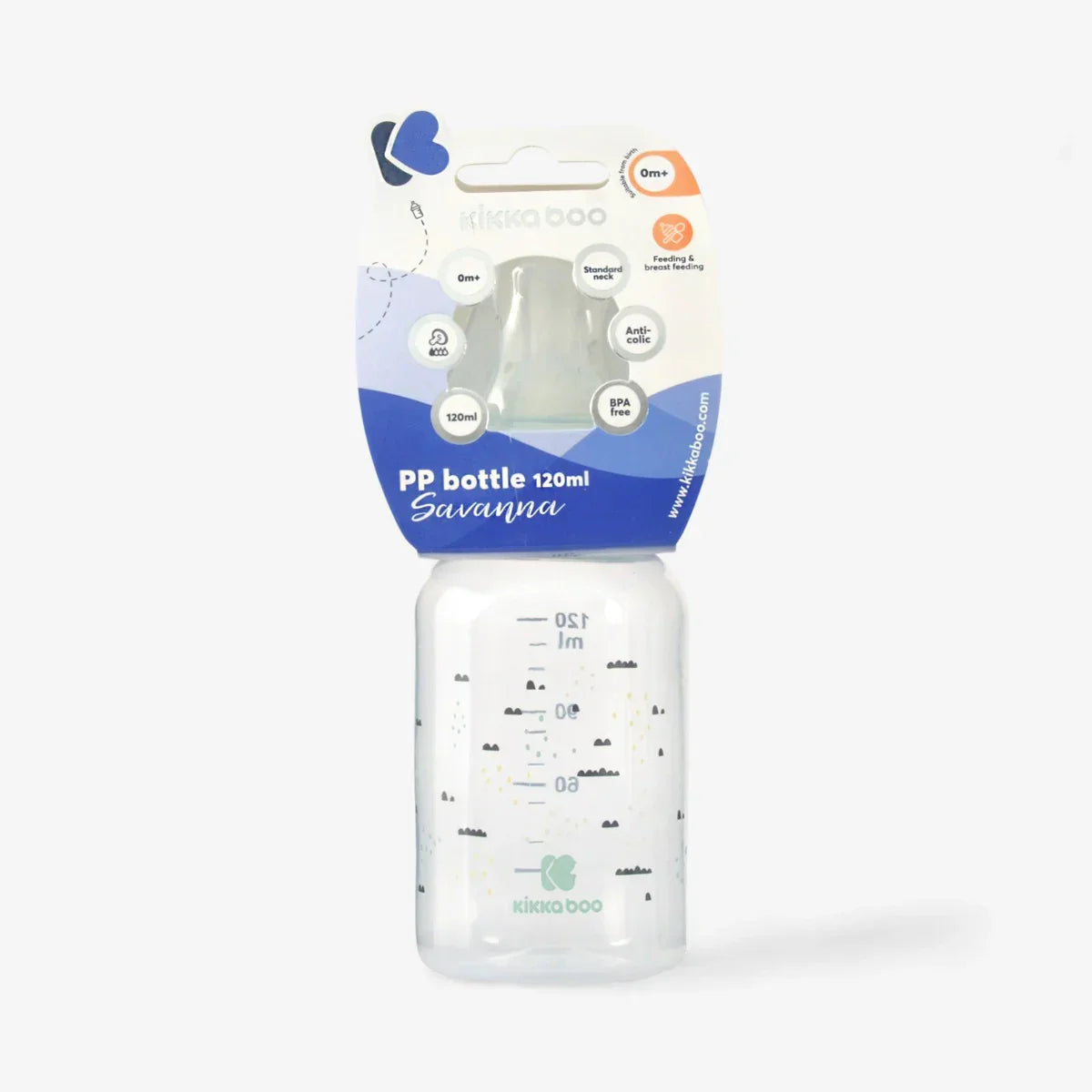 Kikkaboo PP Feeding Bottle 120ml Savanna Mint Age- Newborn & Above