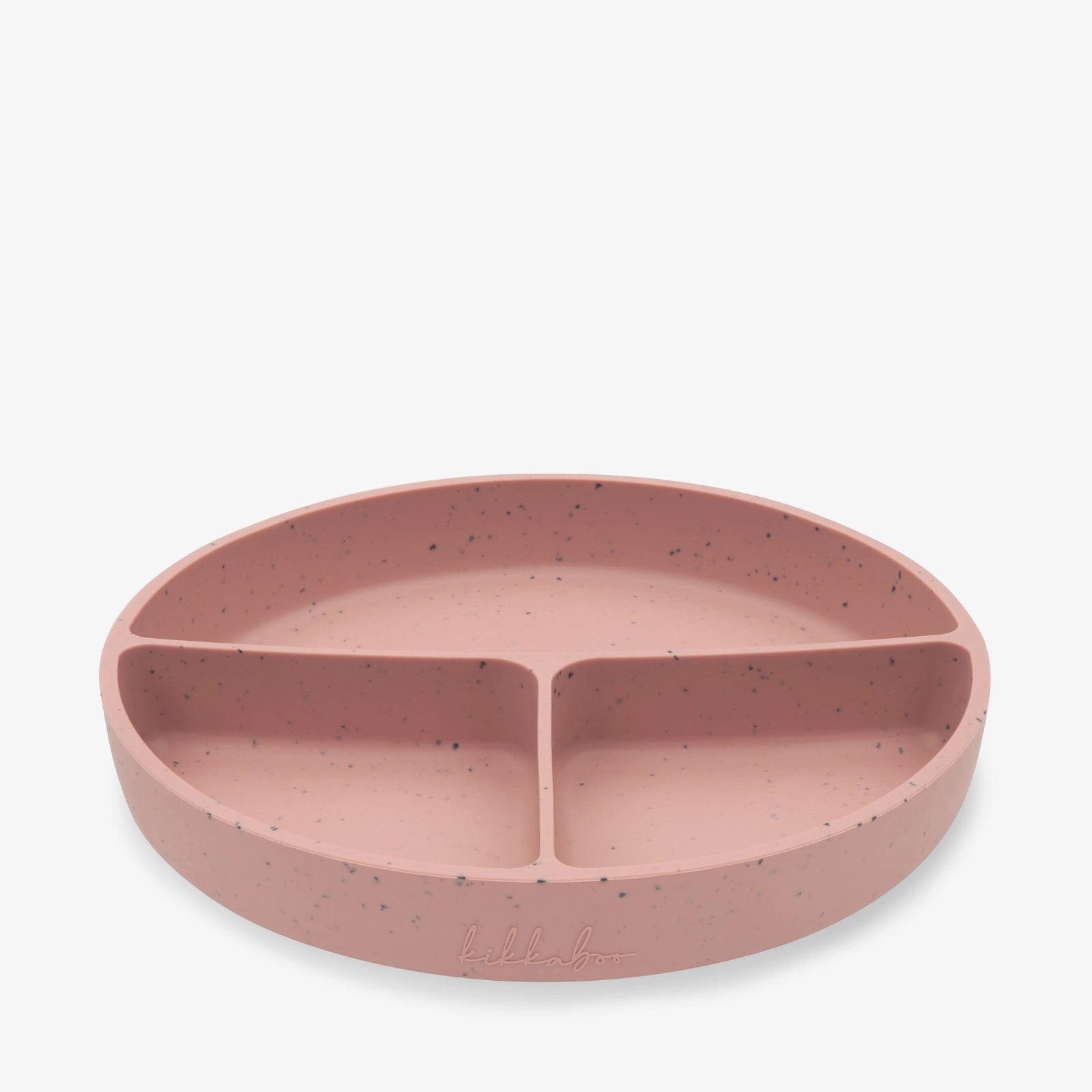 Kikkaboo Platinum Silicone Divided Weaning Plate with Suction Base  Blush  Pink  Age- 6 Months & Above