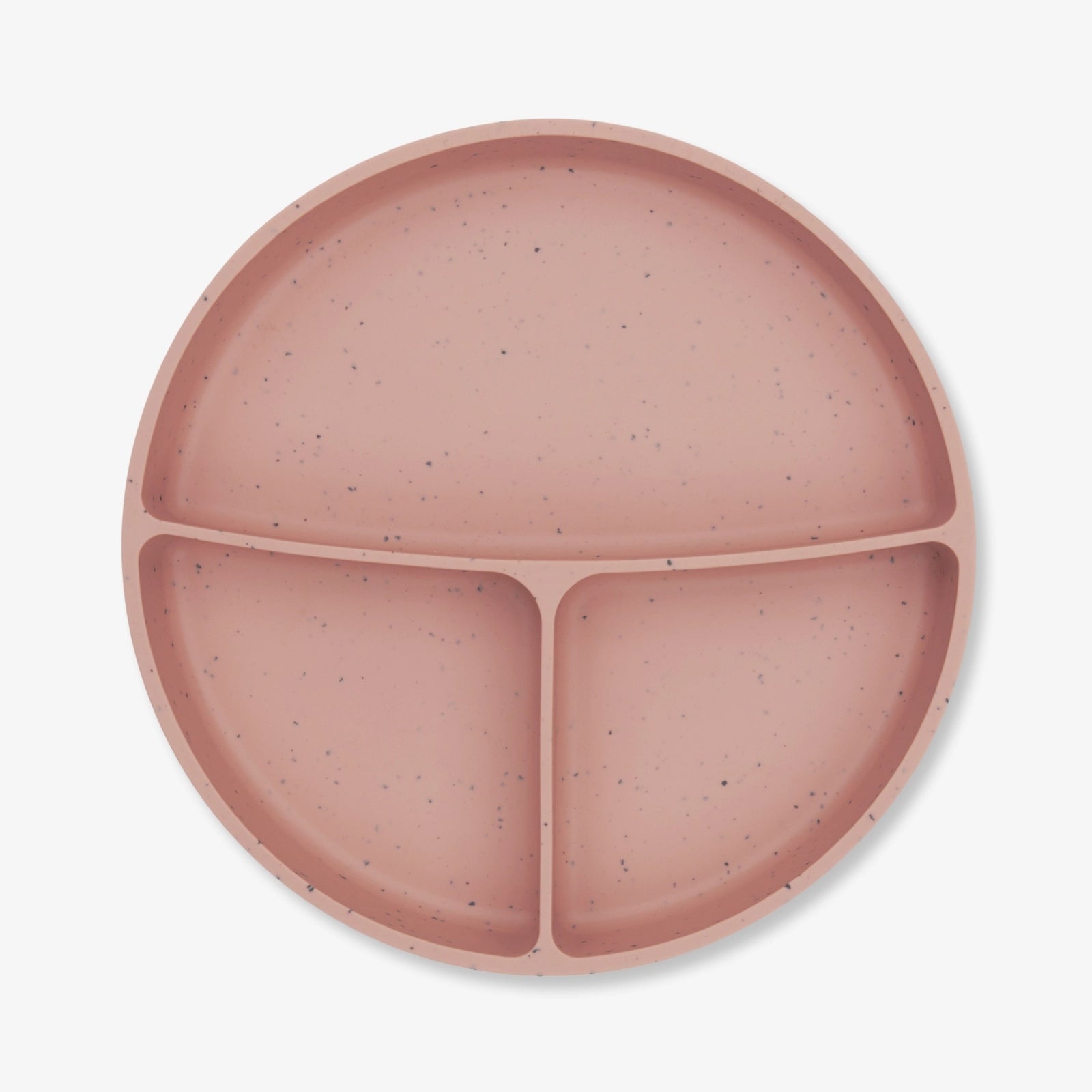 Kikkaboo Platinum Silicone Divided Weaning Plate with Suction Base  Blush  Pink  Age- 6 Months & Above