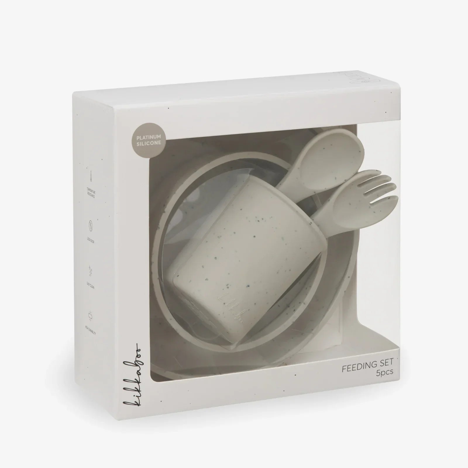 Kikkaboo Platinum Silicone Feeding Set of 5 Beige Sand Age- 6 Months & Above