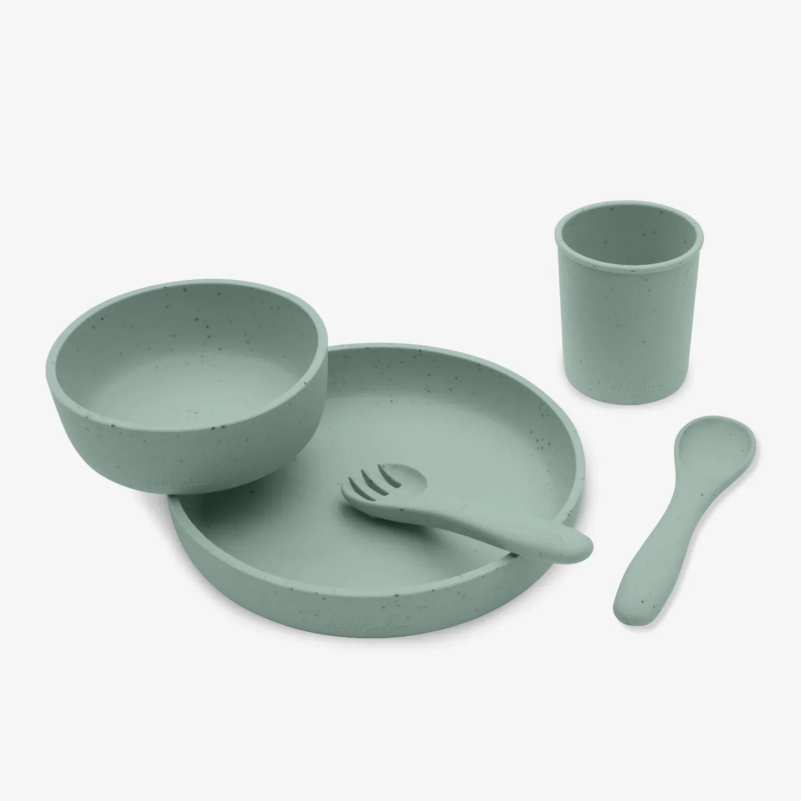 Kikkaboo Platinum Silicone Feeding Set of 5 Sage Green Age- 6 Months & Above