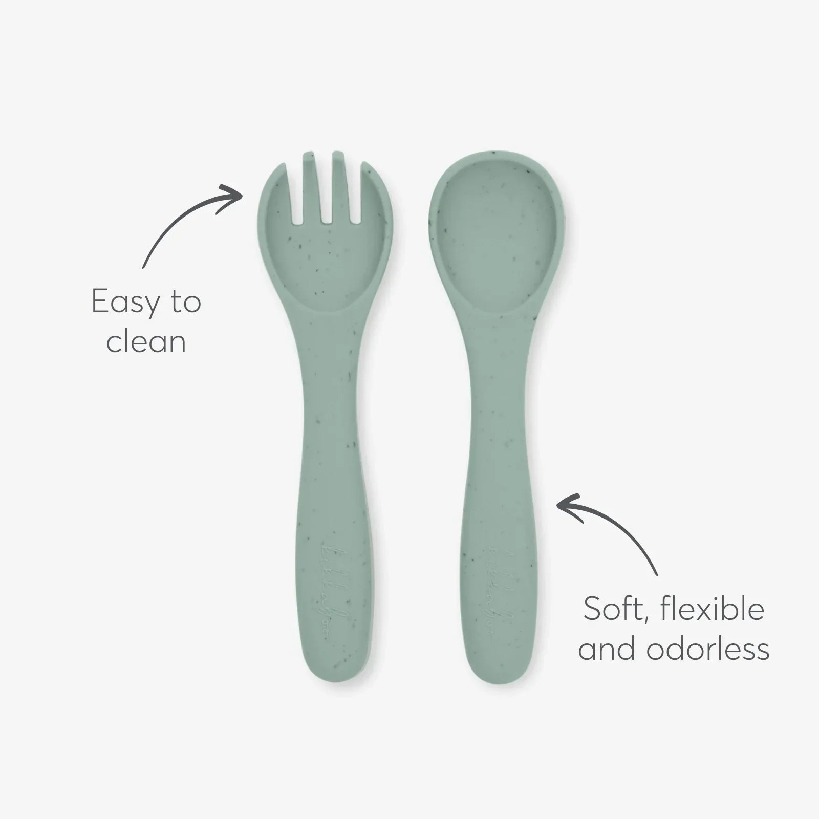 Kikkaboo Platinum Silicone Feeding Set of 5 Sage Green Age- 6 Months & Above