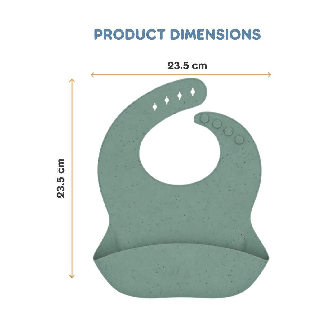 Kikkaboo Platinum Silicone Kids Bib Sage Age- 6 Months & Above