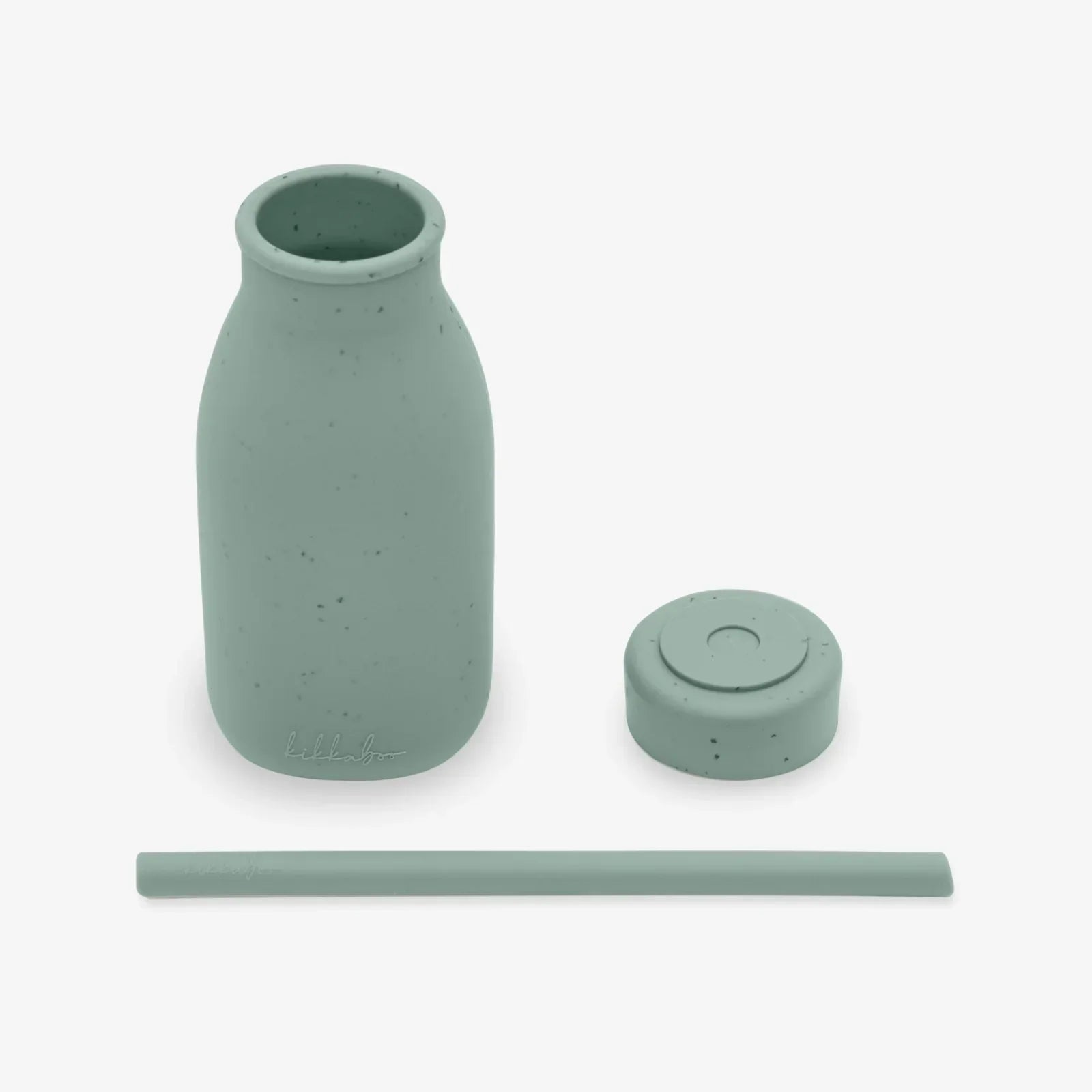 Kikkaboo Platinum Silicone Kids Drinking Bottle with Straw Sage Age- 18 Months & Above