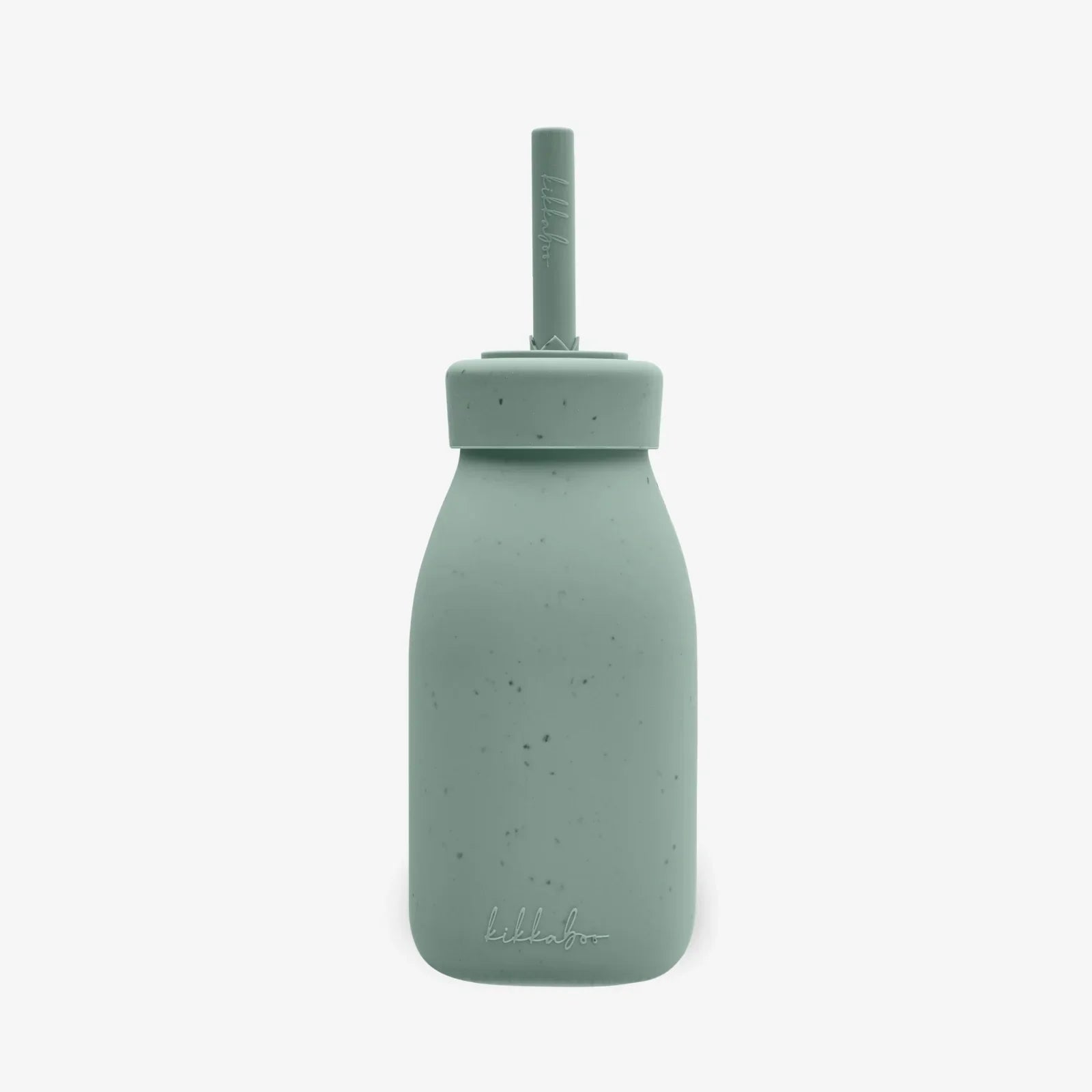 Kikkaboo Platinum Silicone Kids Drinking Bottle with Straw Sage Age- 18 Months & Above