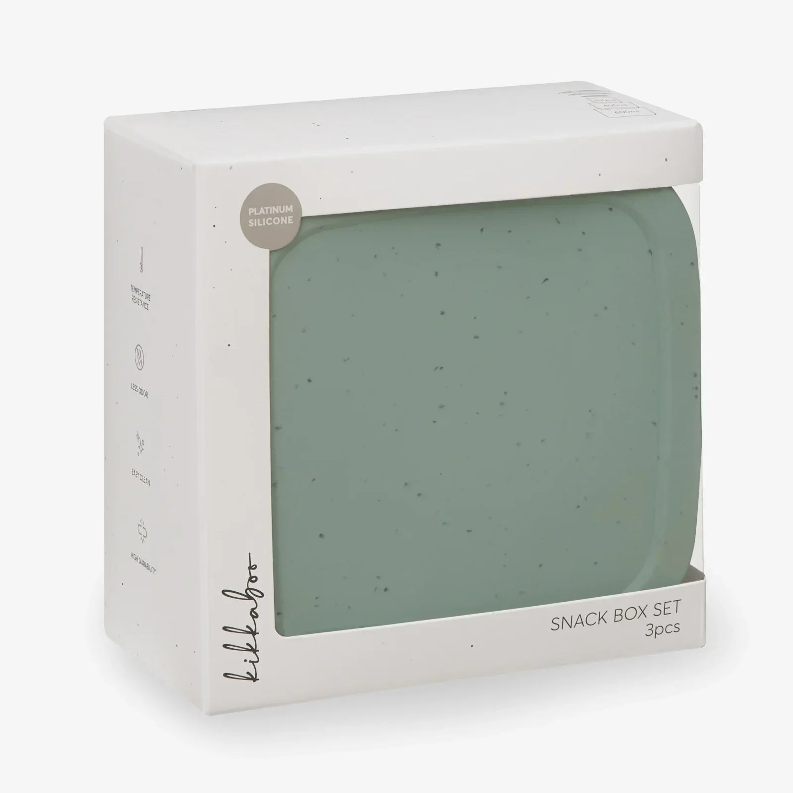 Kikkaboo Platinum Silicone Snack Box Set 3  Sage Age- 6 Months & Above