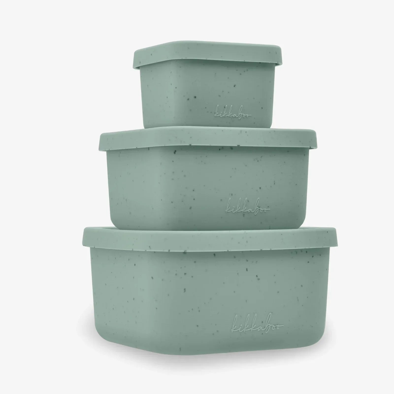 Kikkaboo Platinum Silicone Snack Box Set 3  Sage Age- 6 Months & Above