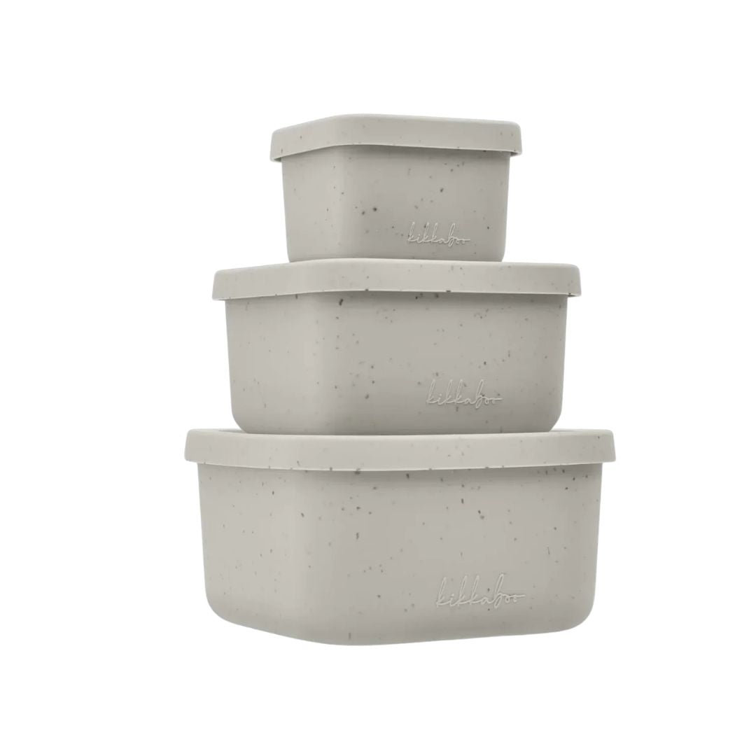 Kikkaboo Platinum Silicone Snack Box Set 3 Sand Age- 6 Months & Above