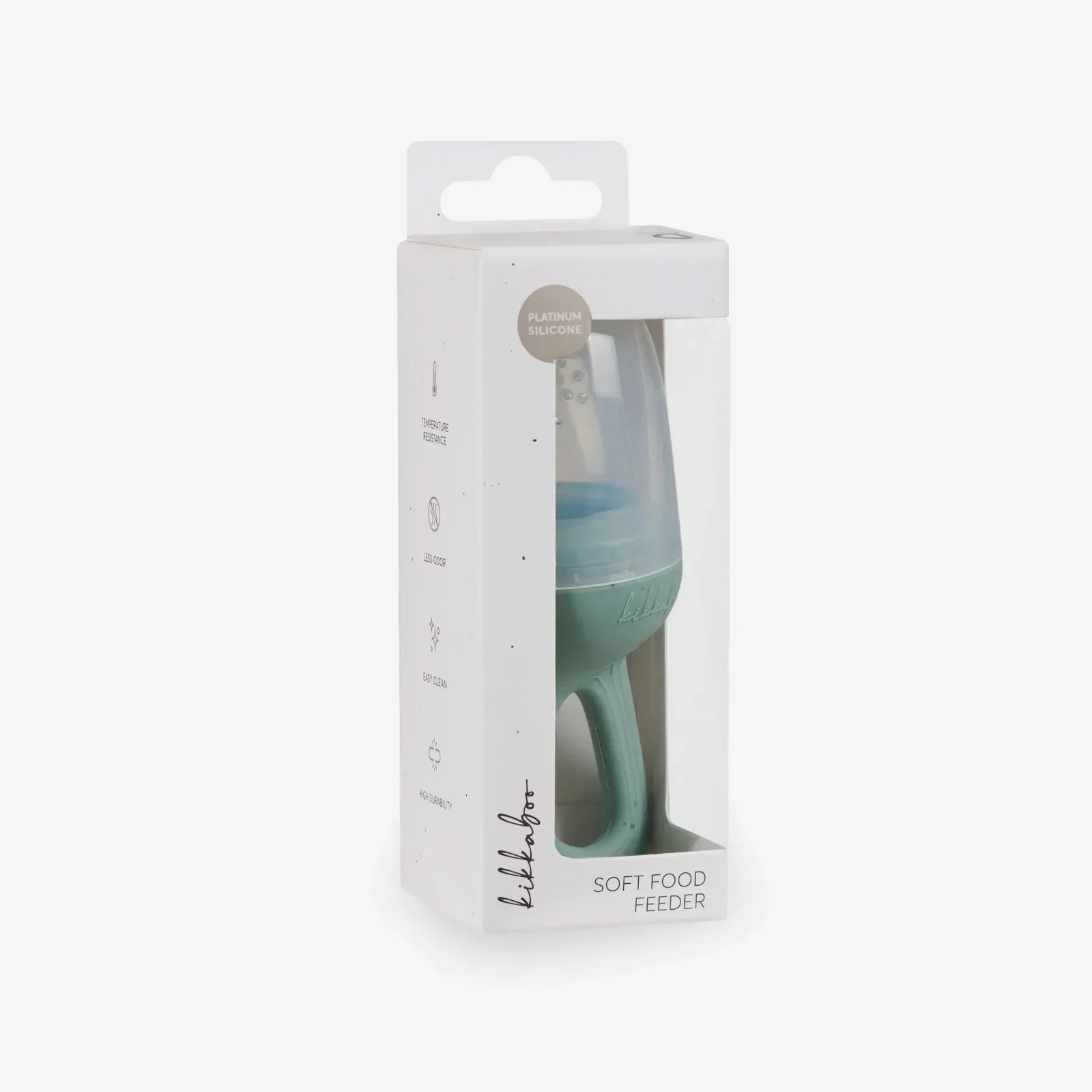 Kikkaboo Platinum Silicone Soft Food Feeder Sage Age- 6 Months & Above