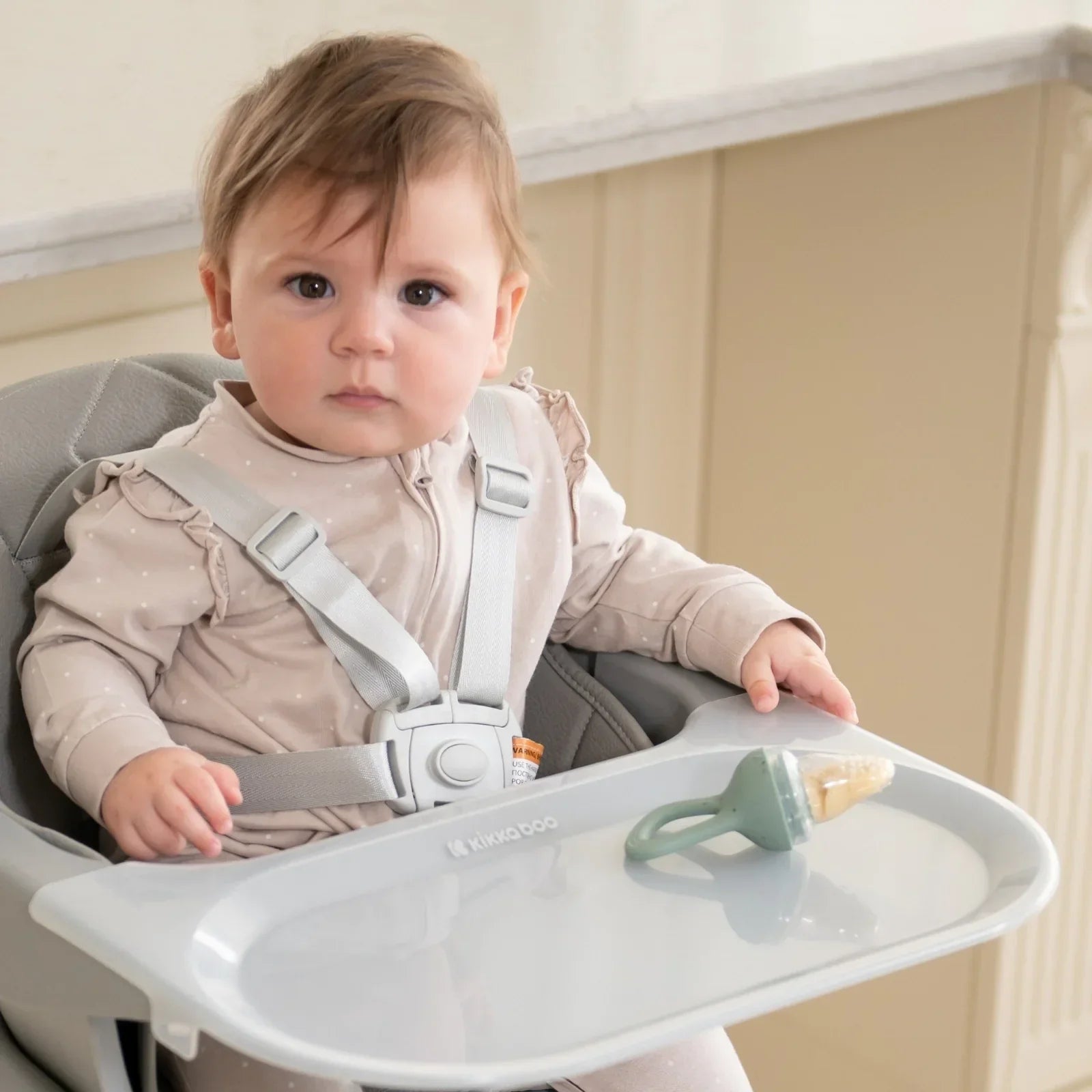 Kikkaboo Platinum Silicone Soft Food Feeder Sand Age- 6 Months & Above