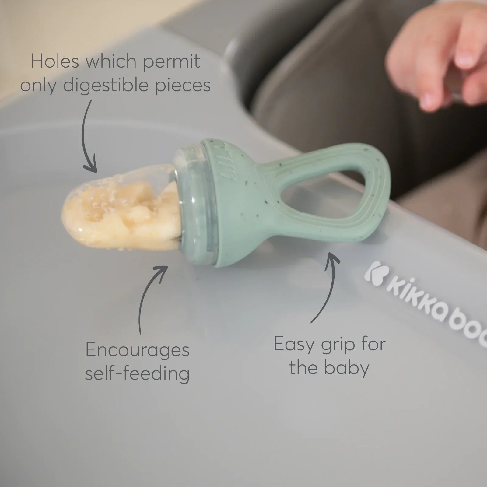 Kikkaboo Platinum Silicone Soft Food Feeder Sand Age- 6 Months & Above