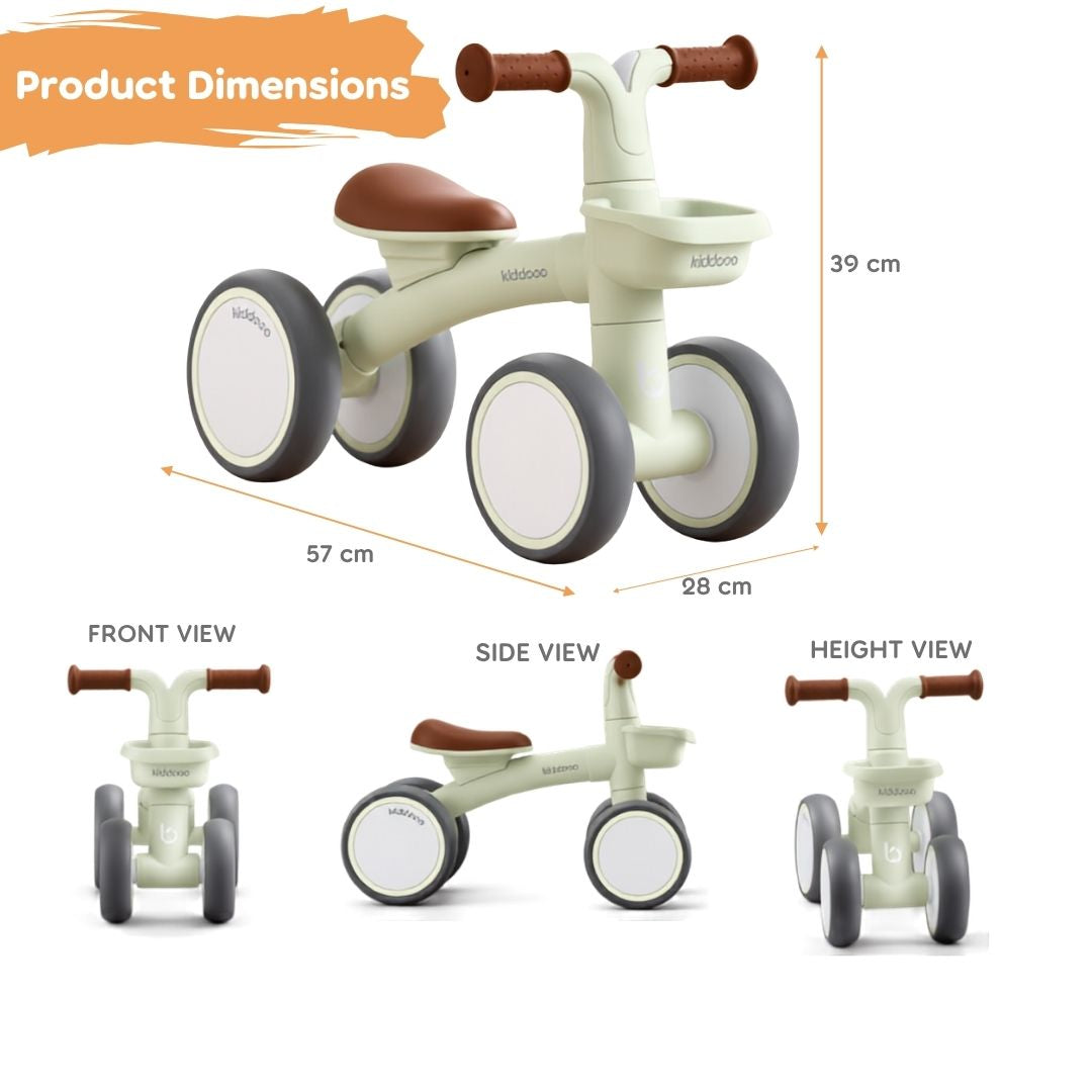 Kikkaboo Ride-On Zipi Toddler Tricycle without Pedals Mint Green Age- 12 months to 3 Years