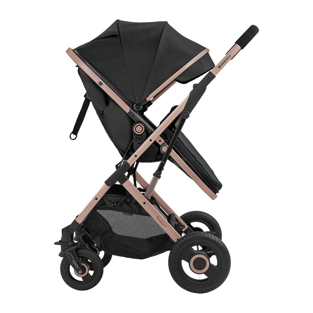 Kikkaboo Scarlett 2-In-1 Travel System Stoller with Transferable Seat Black Age-Newborn & Above (Holds upto 15 Kg)