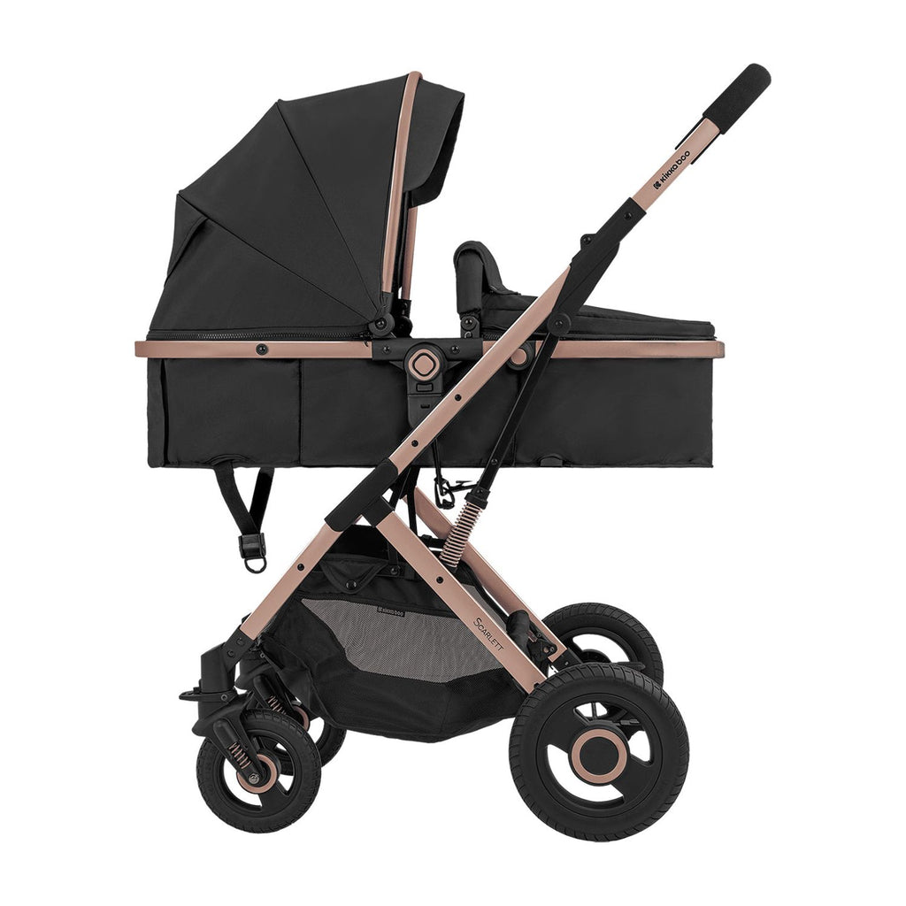 Kikkaboo Scarlett 2-In-1 Travel System Stoller with Transferable Seat Black Age-Newborn & Above (Holds upto 15 Kg)