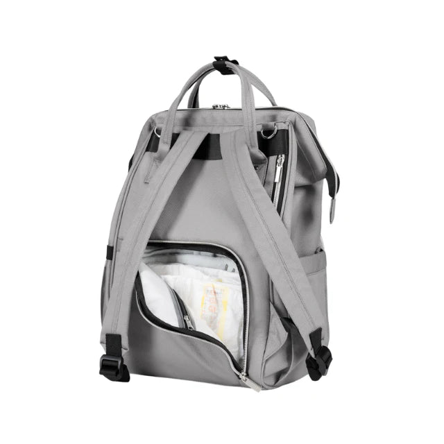 Kikkaboo Siena 2-in-1 Mama Diaper& Travel Backpack Light Grey with Silver Trim