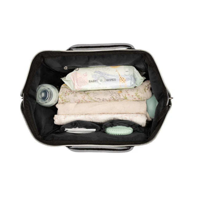 Kikkaboo Siena 2-in-1 Mama Diaper& Travel Backpack Light Grey with Silver Trim