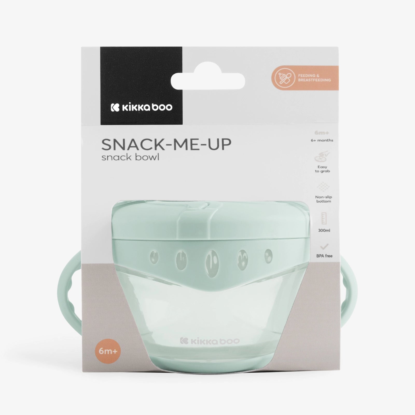 Kikkaboo Snack-me-up Kids Snack Bowl 300 Ml Mint Age- 6 Months & Above