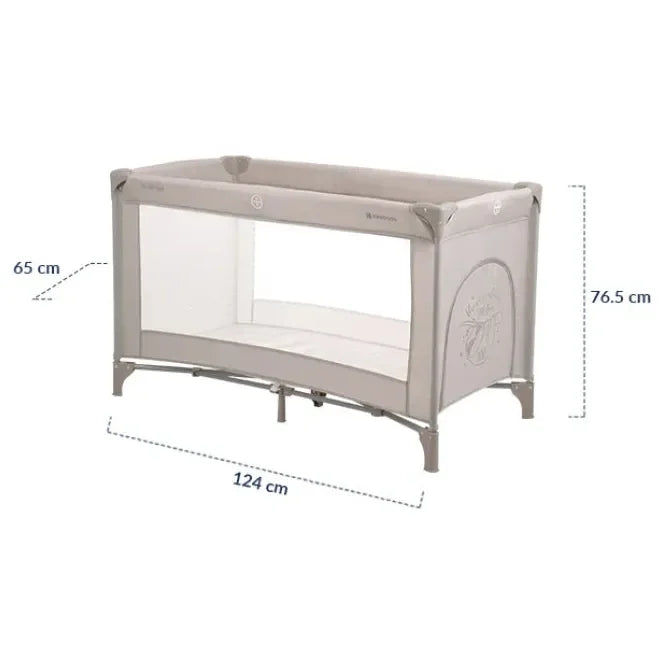 Kikkaboo So Gifted Level 1 Foldable Baby Cot/Travel Bed Beige Age-6 Months to 36 Months (Holds upto 15 Kg)