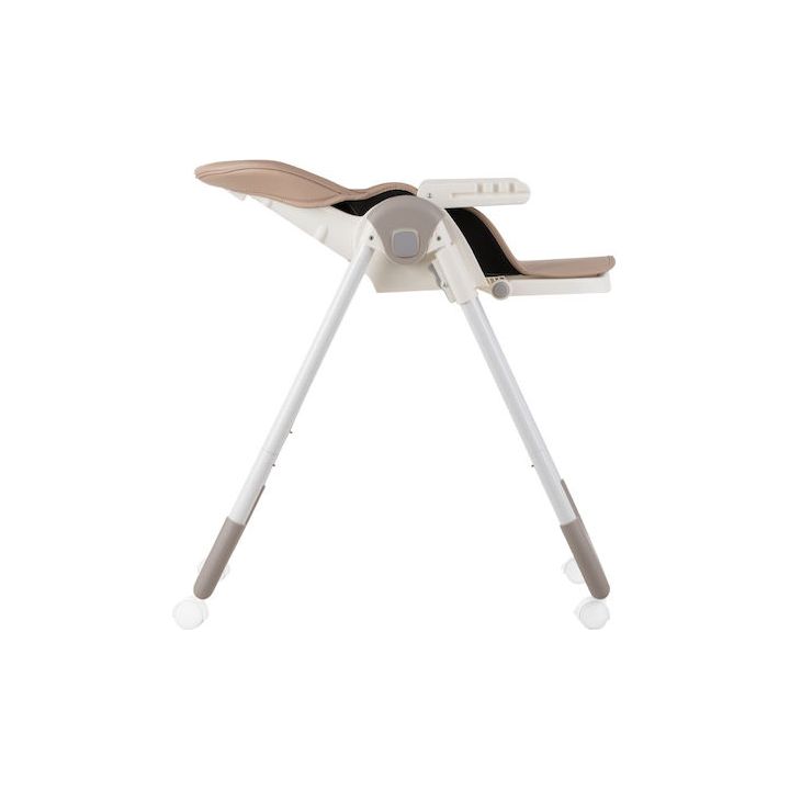 Kikkaboo Spicy Folding Dining Chair with Metal Frame & Leather Seat Beige Age-6 Months & Above