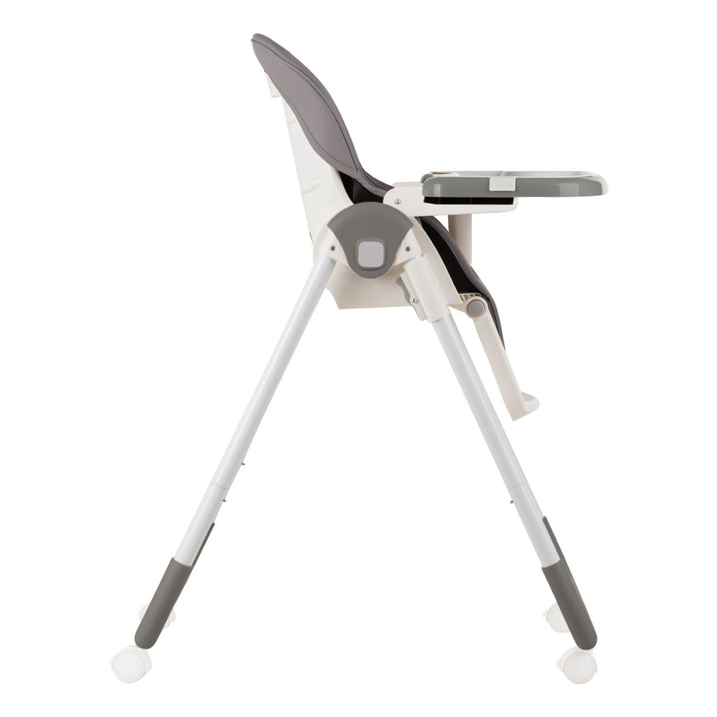 Kikkaboo Spicy Folding Dining Chair with Metal Frame & Leather Seat Grey Age-6 Months & Above