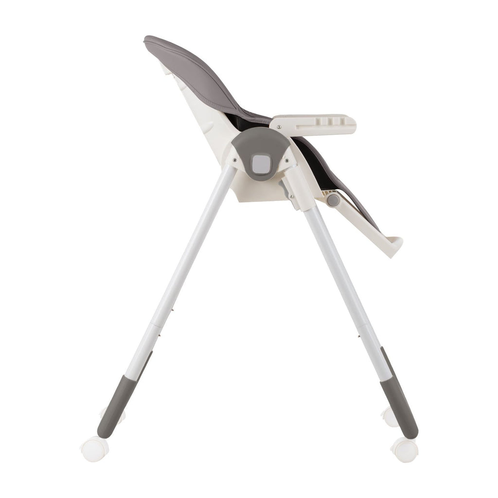 Kikkaboo Spicy Folding Dining Chair with Metal Frame & Leather Seat Grey Age-6 Months & Above
