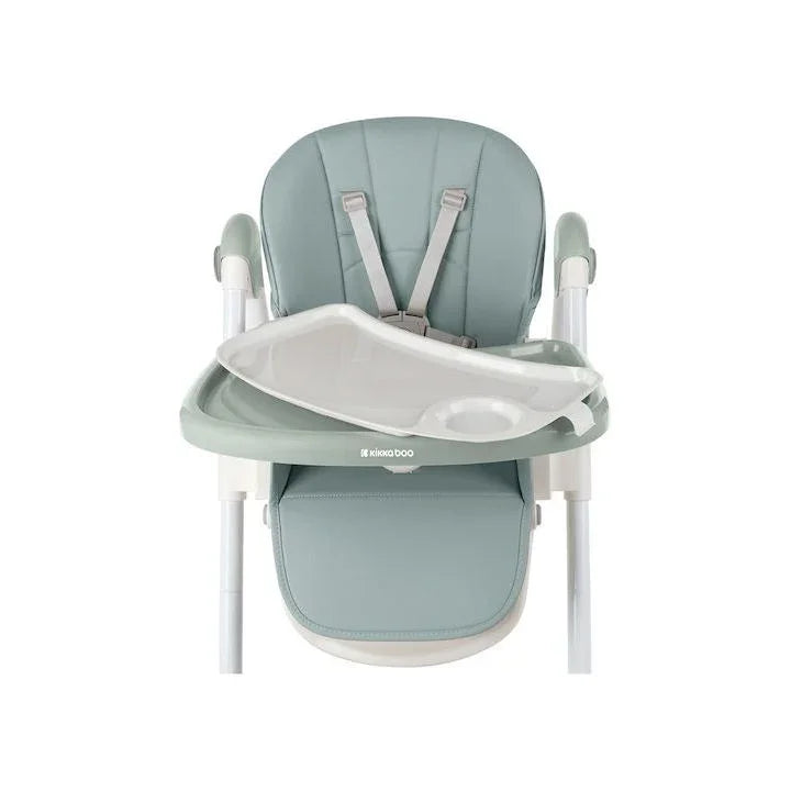 Kikkaboo Spicy Folding Dining Chair with Metal Frame & Leather Seat Mint Age-6 Months & Above