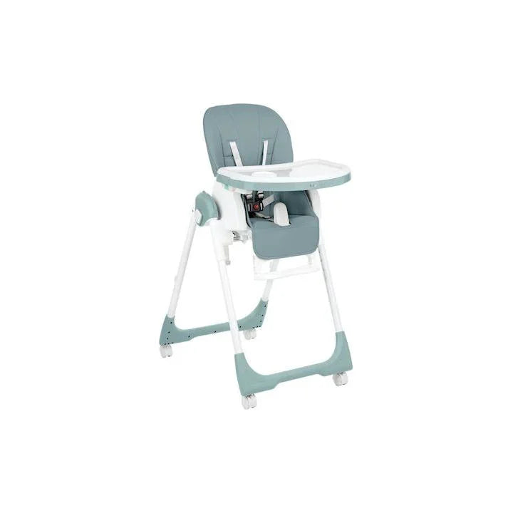Kikkaboo Spicy Folding Dining Chair with Metal Frame & Leather Seat Mint Age-6 Months & Above