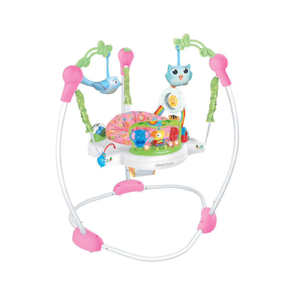 Kikkaboo Stationary Jumper Forest Fun Pink Age-6 Months & Above (Holds upto 12 Kg)