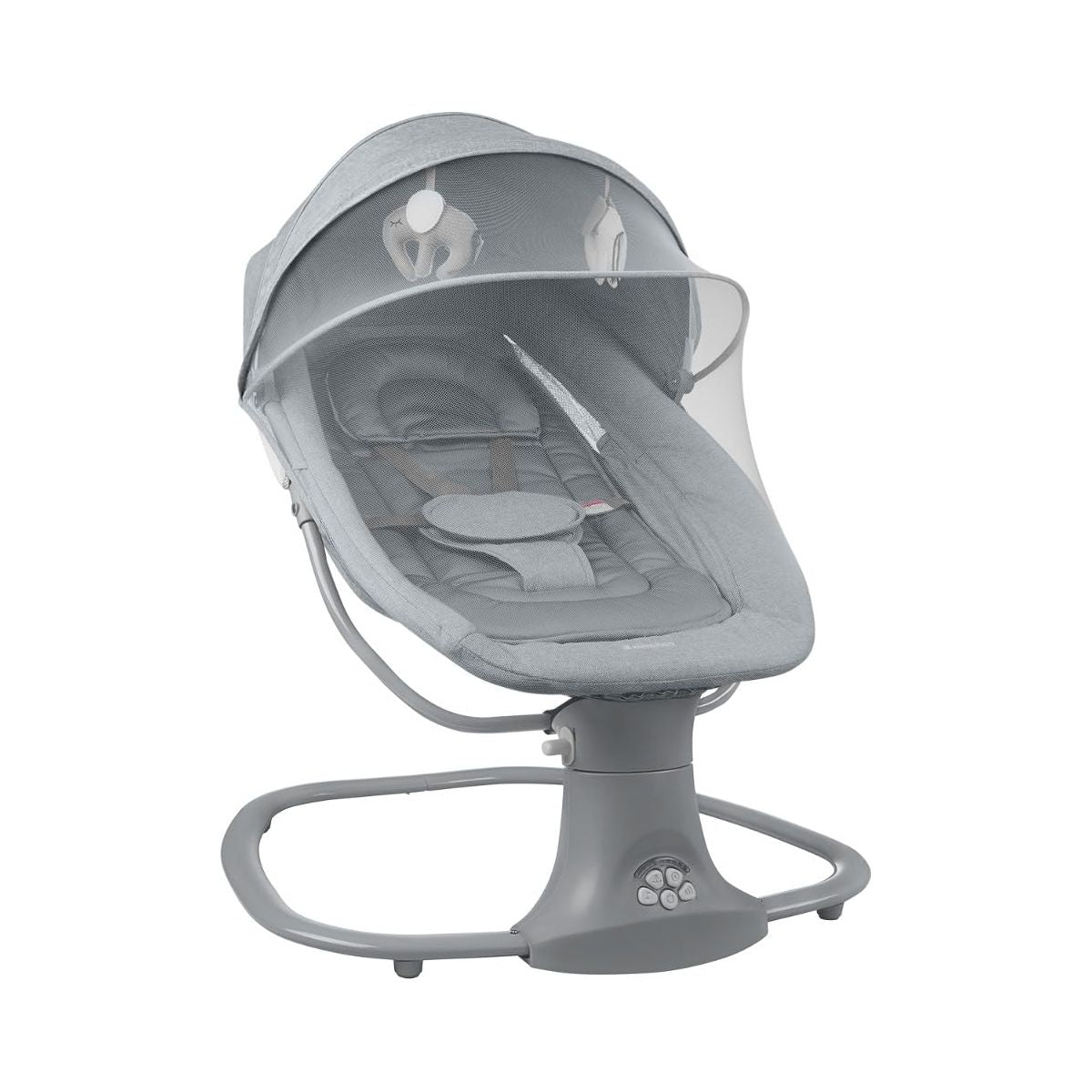 Kikkaboo Winks 2-in-1 Electrical Side-To-Side Baby Swing with Mosquito Net & Plush Toys Grey Age-Newborn & Above (Holds upto 9 Kg)
