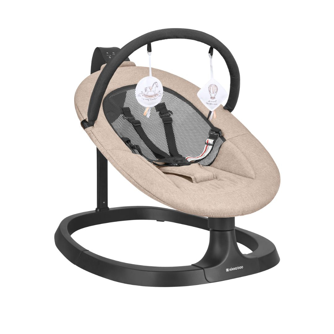 Kikkaboo Zazu Baby Electrical Rocking Swing Beige Age- Newborn & Above ( Holds upto 9kg as Rocking & 22kg as Stationary)