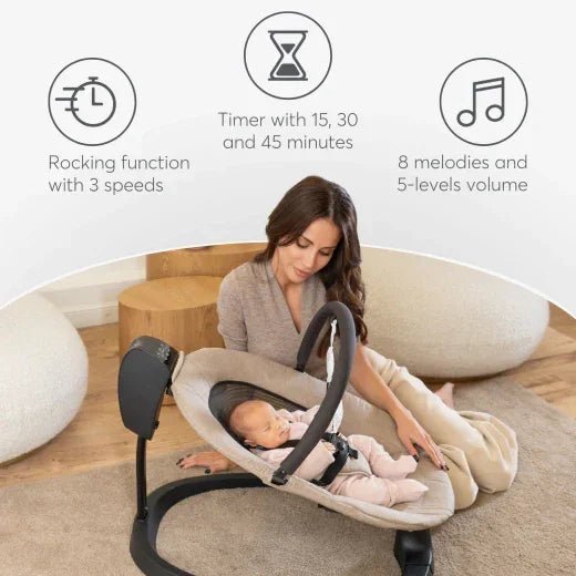 Kikkaboo Zazu Baby Electrical Rocking Swing Beige  Age- Newborn & Above ( Holds upto 9kg as Rocking & 22kg as Stationary)