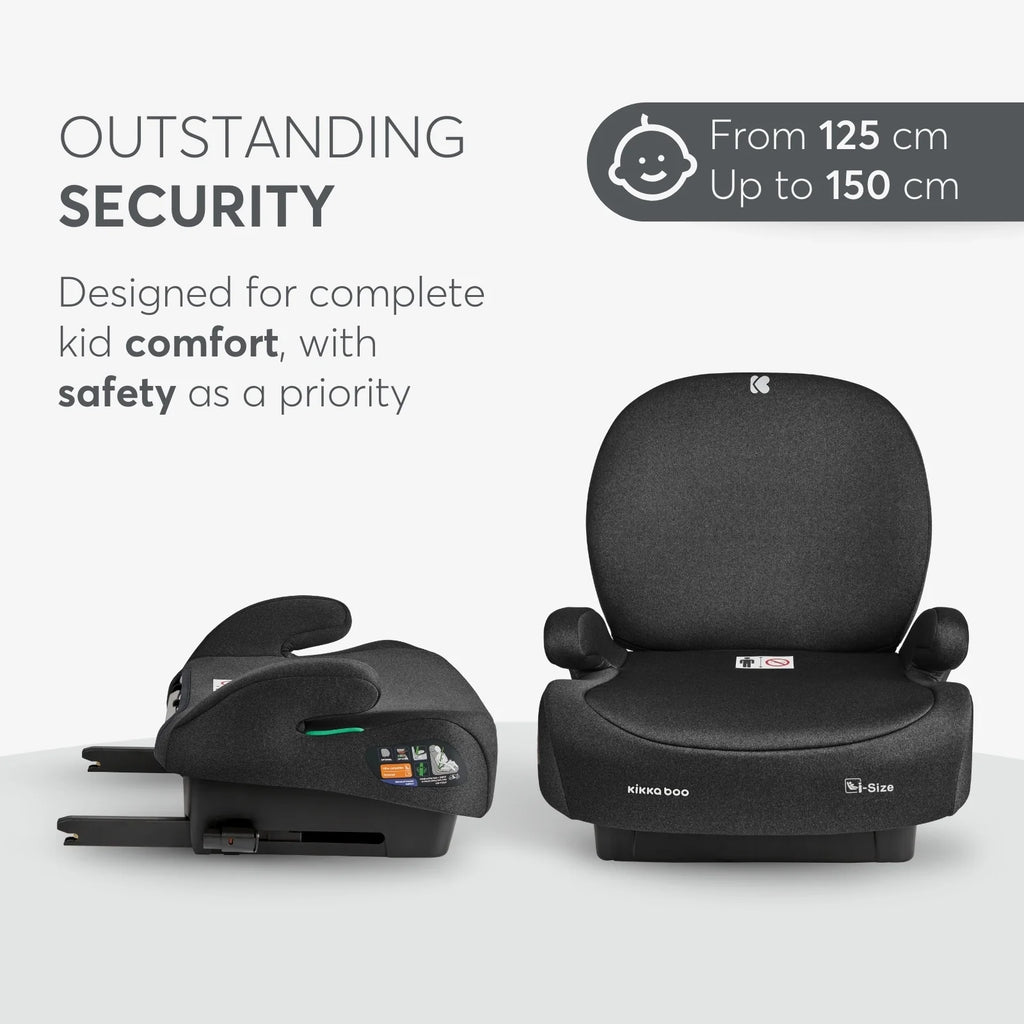 Kikkaboo i-Boost i-SIZE Car seat 125-150 cm  Black Age- 7 Years to 12 Years