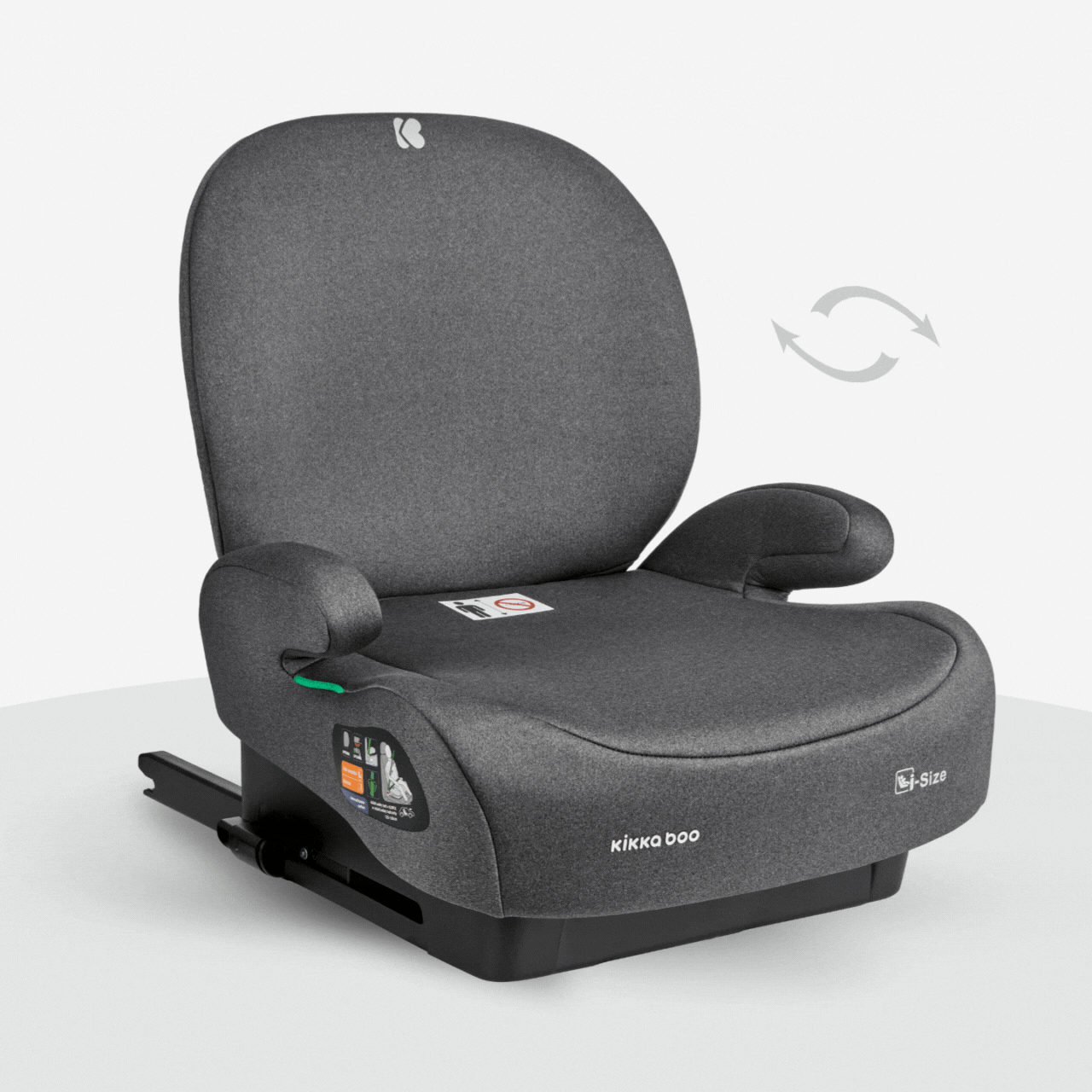 Kikkaboo i-Boost i-SIZE Car seat 125-150 cm  Dark Grey Age- 7 Years to 12 Years