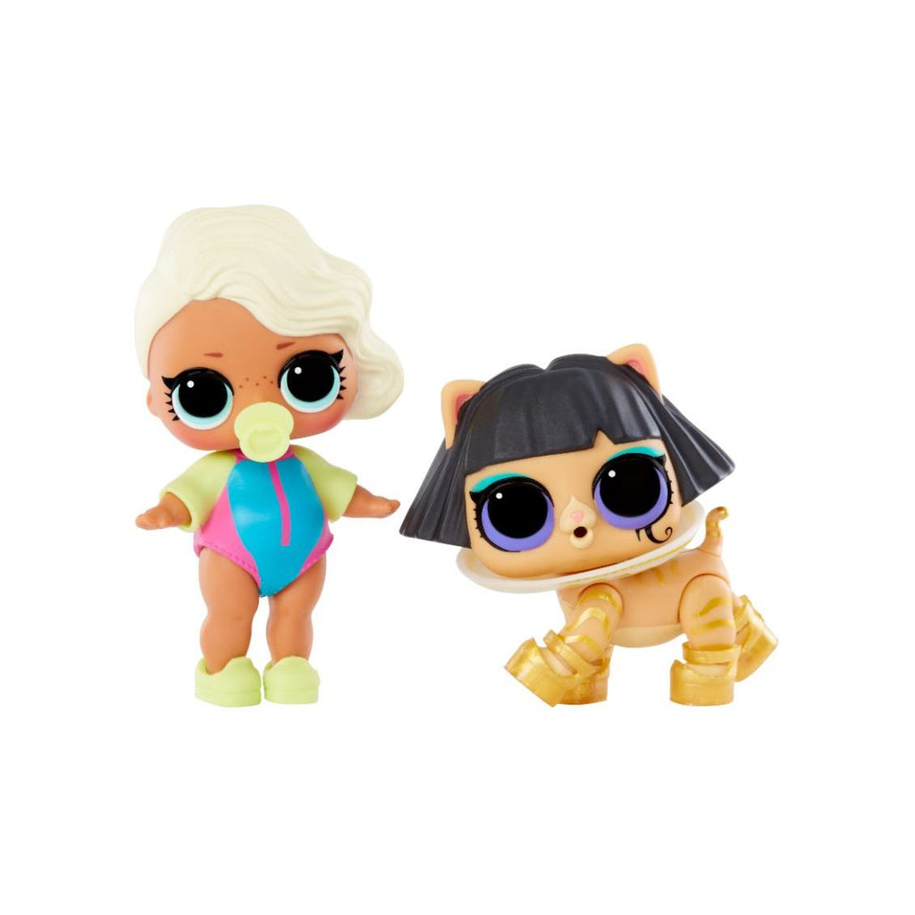 L.O.L. Surprise Doll Tot + Pet (Surfer Babe + Ancient Meow) Pack of 2 987802/819 Age- 3 Years & Above